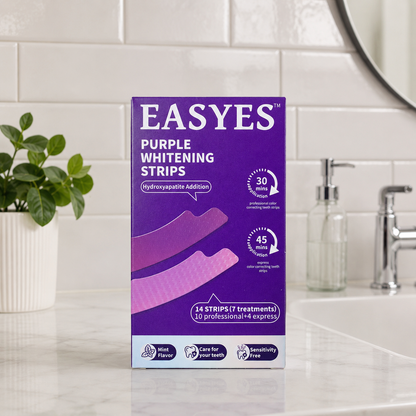 EASYES Purple Teeth Whitening Strips - Neutralize Yellow Tones