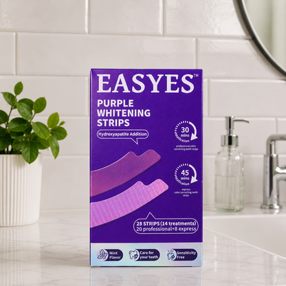 EASYES Purple Teeth Whitening Strips - Neutralize Yellow Tones