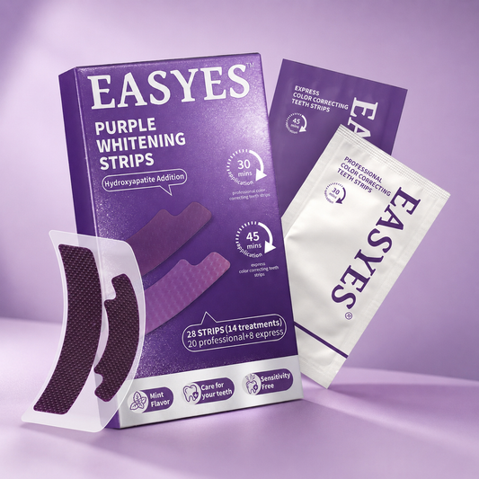 EASYES Purple Teeth Whitening Strips – Neutralize Yellow Tones