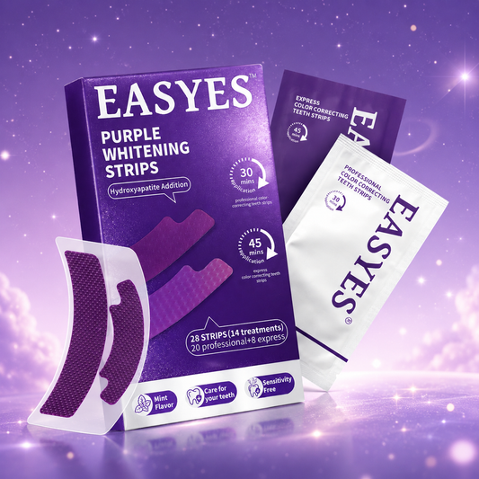 EASYES Purple Teeth Whitening Strips - Neutralize Yellow Tones