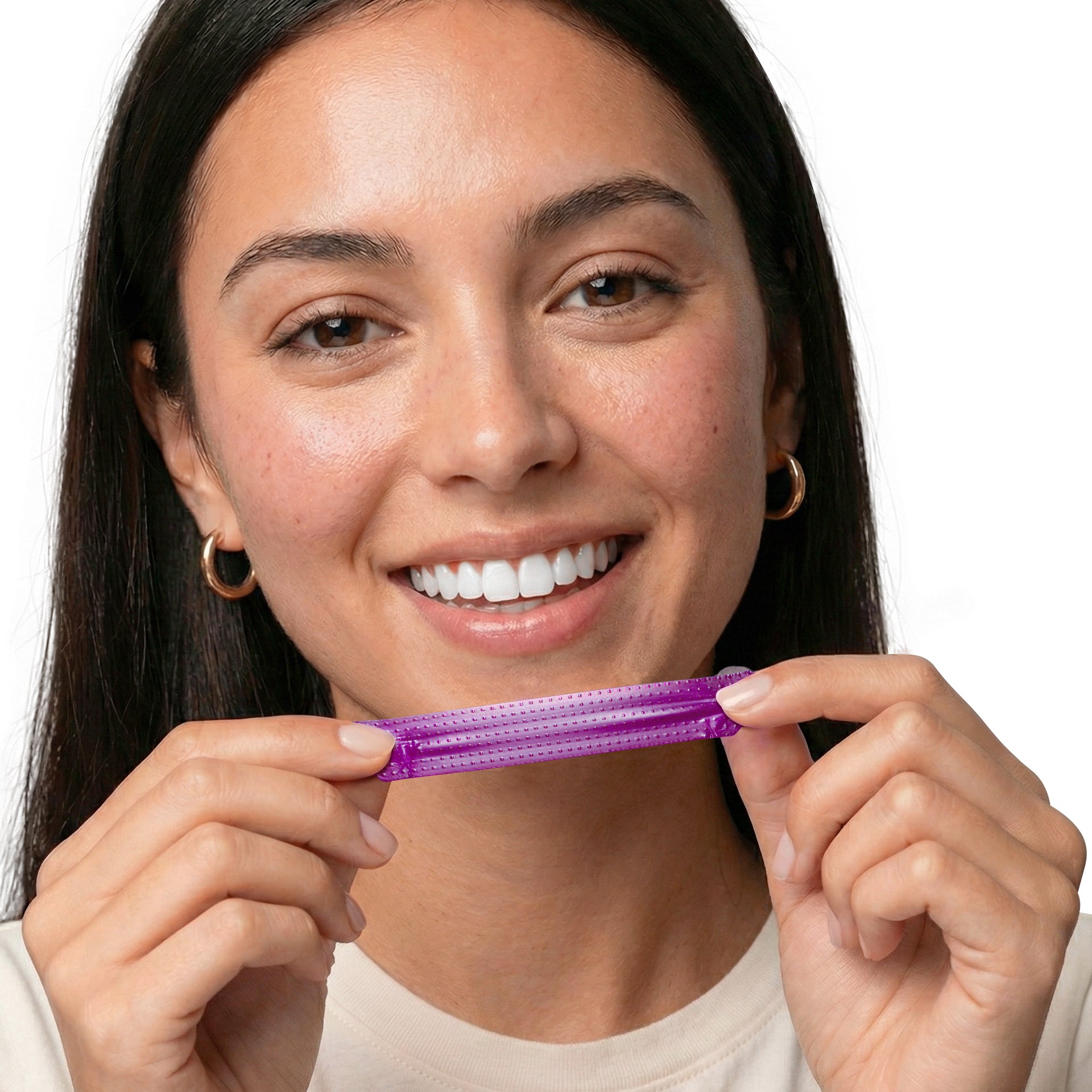 EASYES Purple Teeth Whitening Strips – Neutralize Yellow Tones